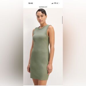 Everlane organic cotton Ribbed Tank mini Dress xxs — sage green